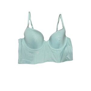 Victoria's Secret Women's Bra Longline Bustier Sparkle Light‎ Blue 36B